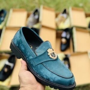 Baleniour  Suede Loafer-Royal Green